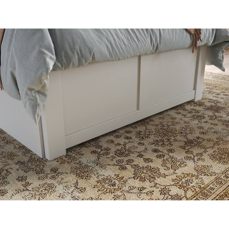 AFI Canyon Twin Platform Bed with Footboard & Storage Drawers in White