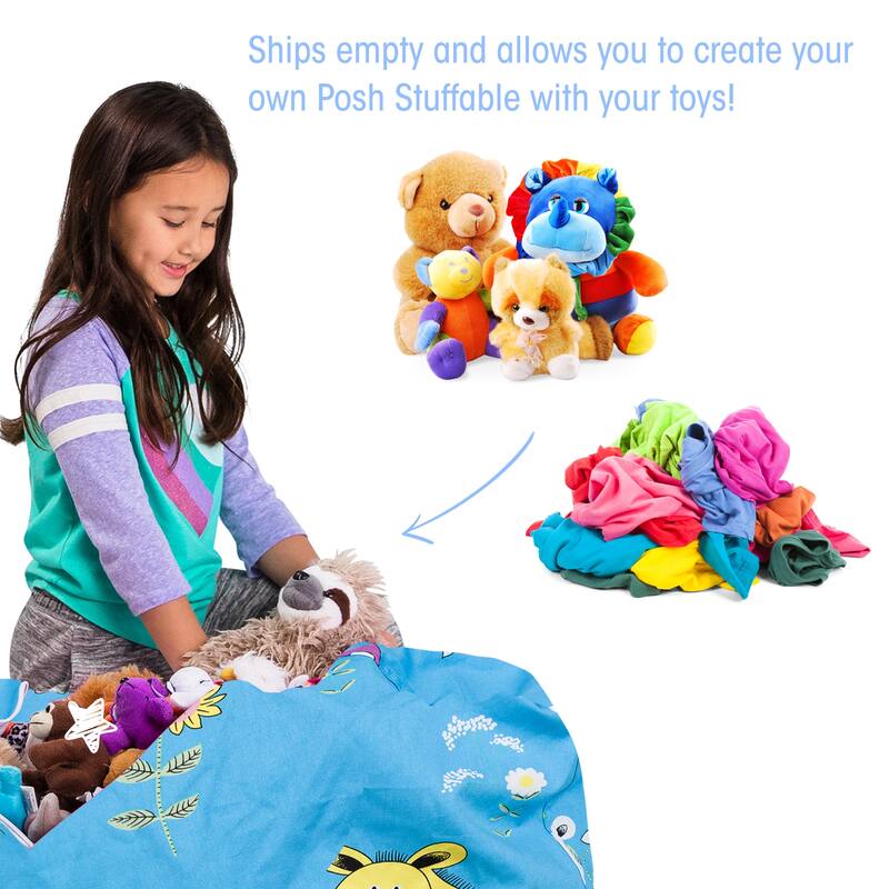 Kids Bean Bag Chair Cover Stuffed Animal Storage or Toy Organizer