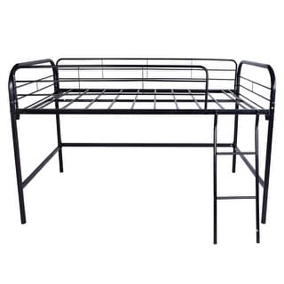 Twin Metal Loft Bed with Guardrails - Safe & Durable for Kids