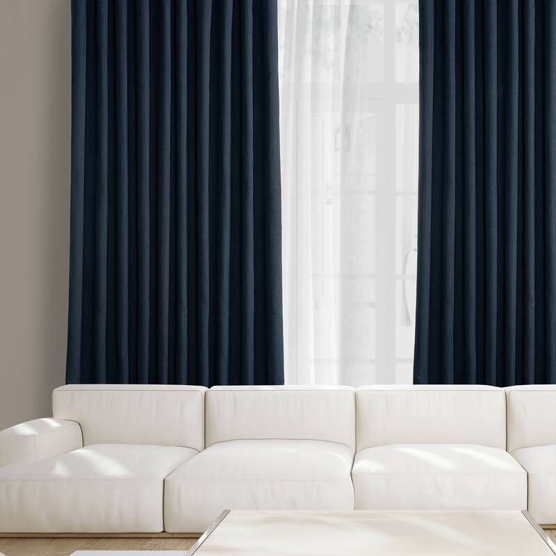 Exclusive Fabrics Faux Linen Extra Wide Room Darkening Curtains (1 Panel)