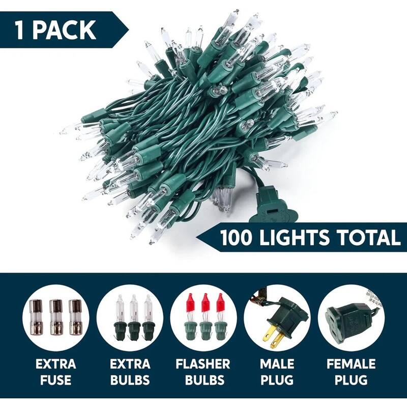 100-Count Clear White Christmas Light Set