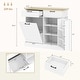 preview thumbnail 3 of 7, HOMCOM Tilt Out Trash Can Cabinet, Farmhouse Kitchen Cabinet with Hidden Trash Can and 2 Drawers for Laundry Room, Pantry