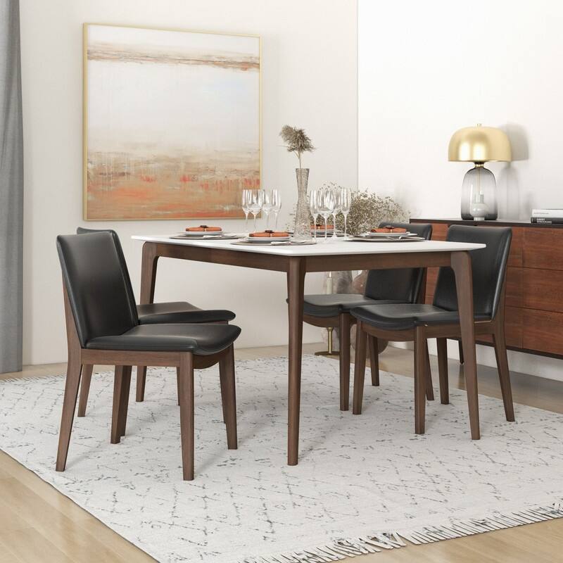 Spruce & Spring Modern Upholstered Dining Chairs Set with Solid Wood Frame Kitchen Side Chairs