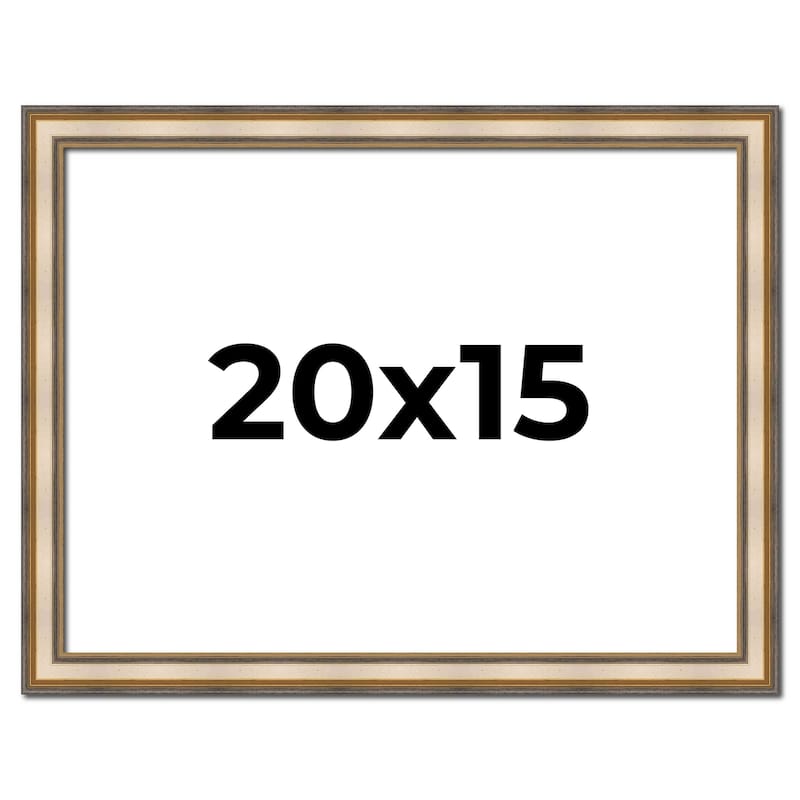 20x15 Frame Gold Solid Wood Shadow Box Width 1.5 Inches | Interior Frame Depth 2 3/8 Inches