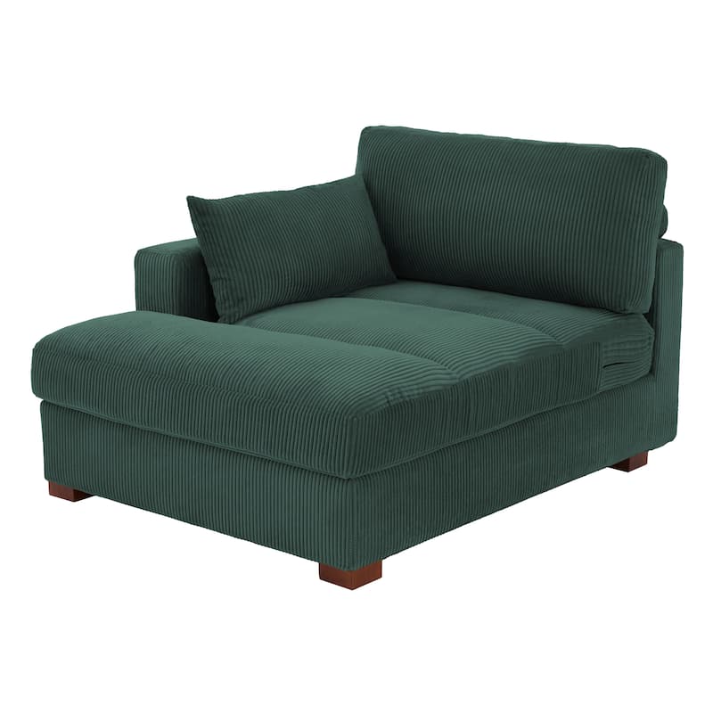 Modern Corduroy L-Shaped Sofa Chaise Lounge Couch
