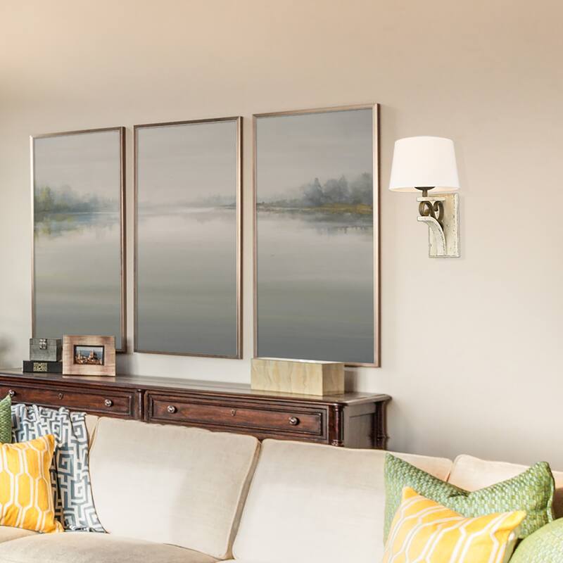 Solay 1 Light Wall Sconce - Ivory Linen/Burnished Chestnut