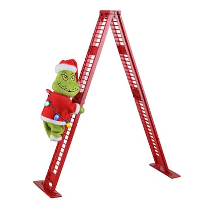 17 in. Animated Ladder Climbing Grinch
