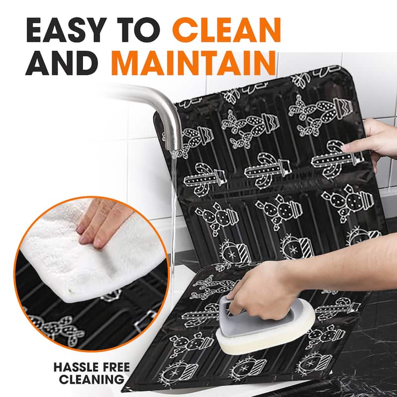 Cheer Collection Set of 2 Foldable Aluminum Oil Splatter Guard Plates