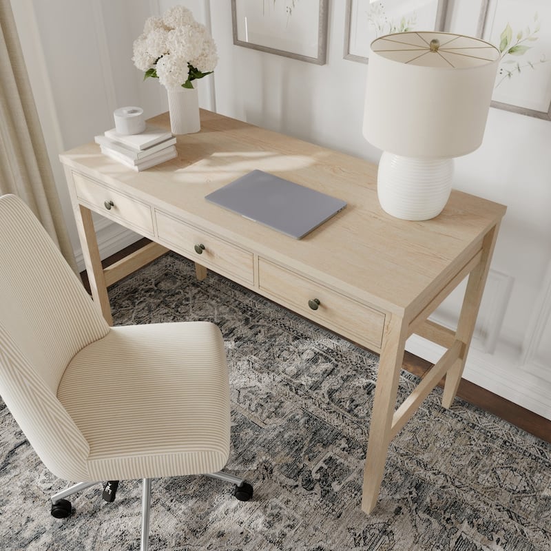 Martha Stewart Home Office Desk with 3 Drawers and Tapered Legs