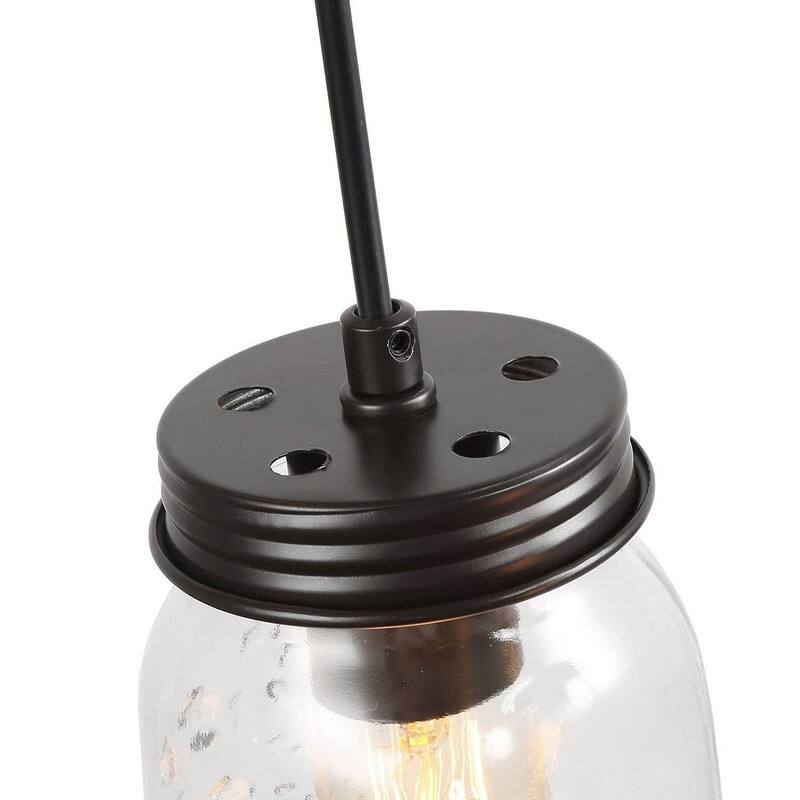 Modern Farmhouse 5-Light Mason Jar Glass Chandelier Pendant Island Lights - D15" x H66"