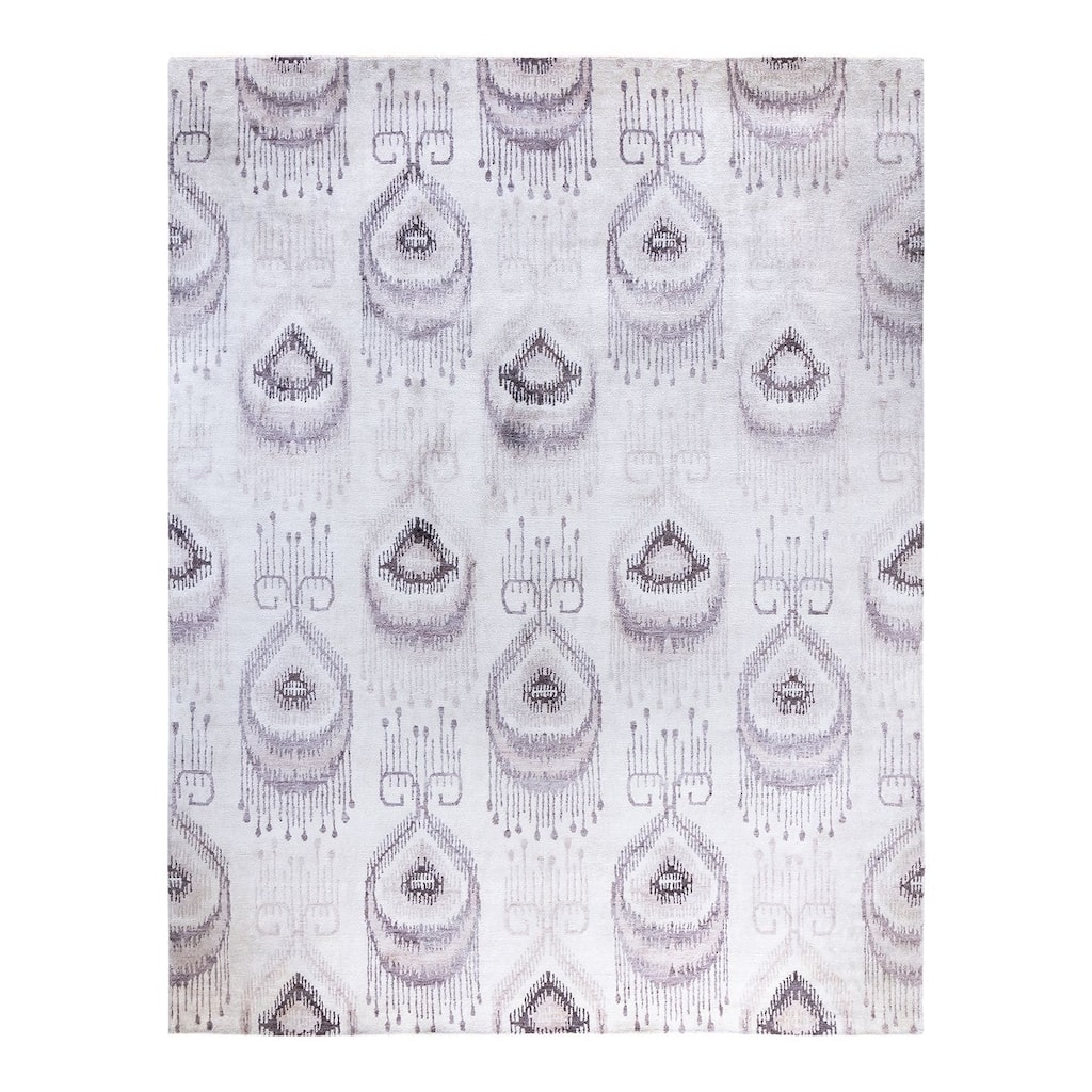 Modern One-of-a-Kind Hand-Knotted Area Rug, Gray - 9' 2" x 11' 9"