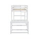 preview thumbnail 9 of 18, Twin High Loft Bed with Ladder landing Platform and Guardrails, White