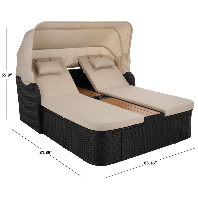 SAFAVIEH Outdoor Living Victoria Double Daybed - 65"W x 82"D x 56"H