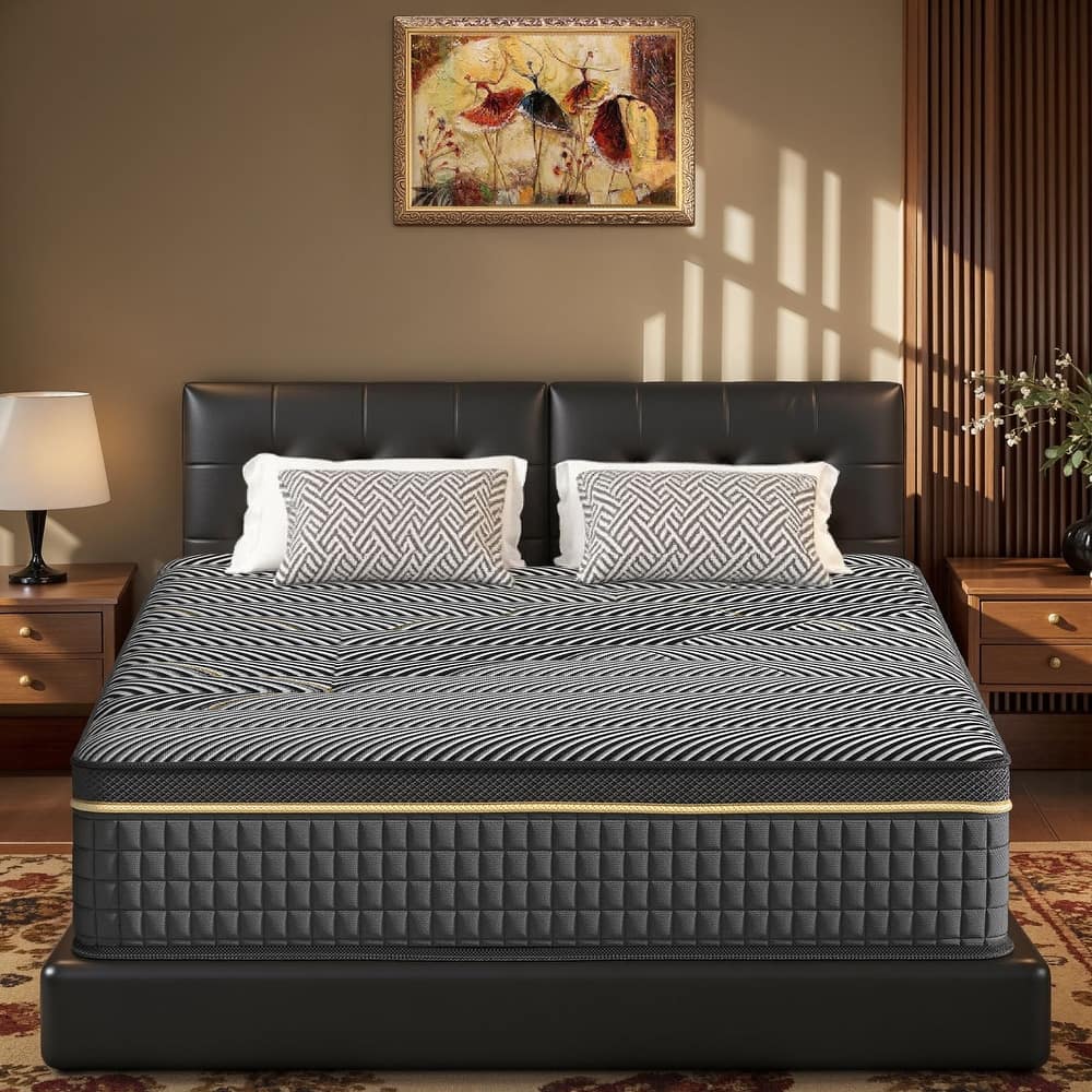Meyreso 12-inch Hybrid Mattress with Memory Foam Comfort & Individually Wrapped Coils