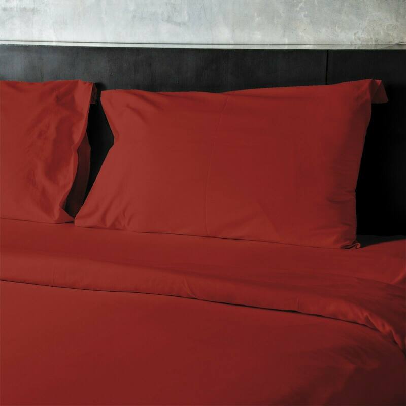 4 Pieces Bamboo Fiber Blend Bed Sheet Set, Deep Pockets - Burgundy - King/California King