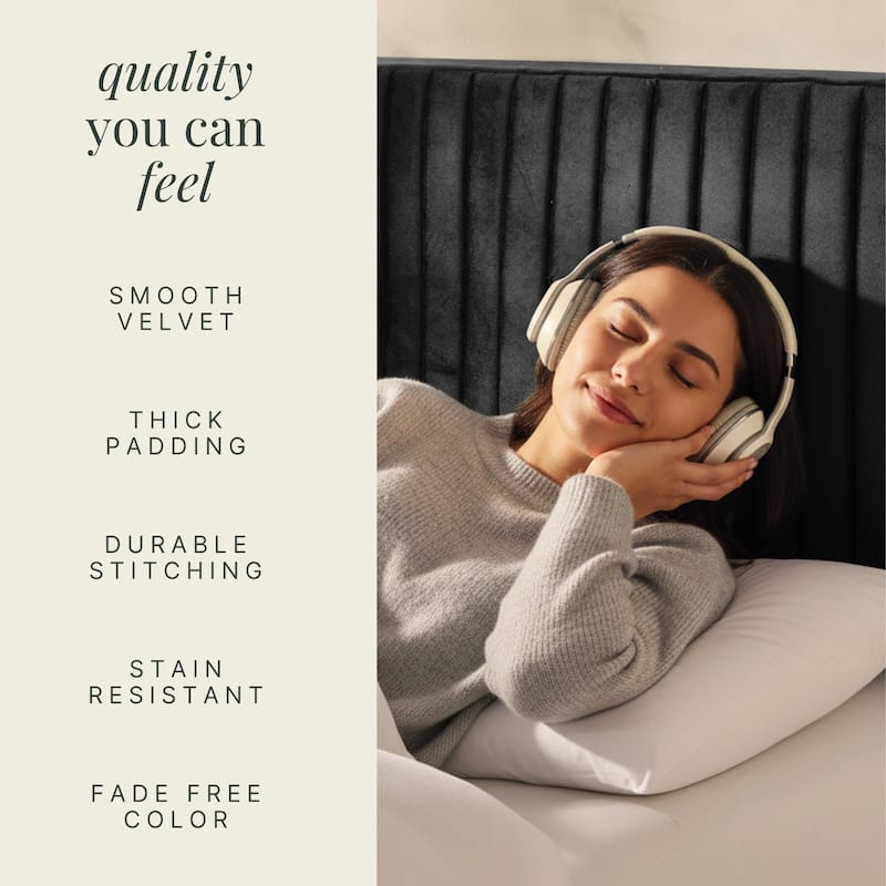 Empyrean Velvet Headboard, Floating Wall-Mounted, Easy Assemble Upholstered Peel & Stick, 3D Soundproof Bed Wall Panels