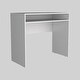 preview thumbnail 1 of 10, 35" Writing Desk with Storage Shelf, Durable Particle Board Office Desk White