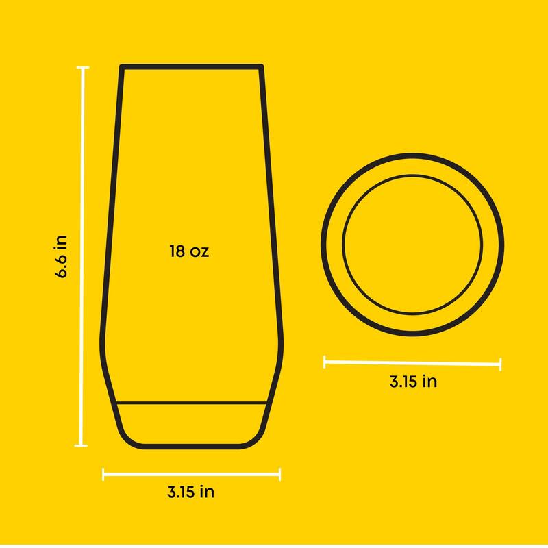 JoyJolt Gwen 18 oz Highball Glasses Set of 4 Drinking Glasses - 18.5 oz.