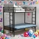 preview thumbnail 2 of 8, Twin over Full Metal Bunk Bed,Multi-Function,Side Ladder,Upper Guard Rails And Childproof Mechanism For Added Safety,Black