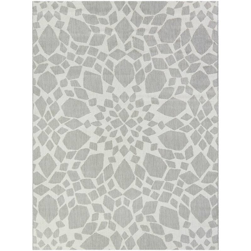 Chiarello Modern Geometric Medallion Indoor/Outdoor Area Rug - 5'3" x 7' - Grey