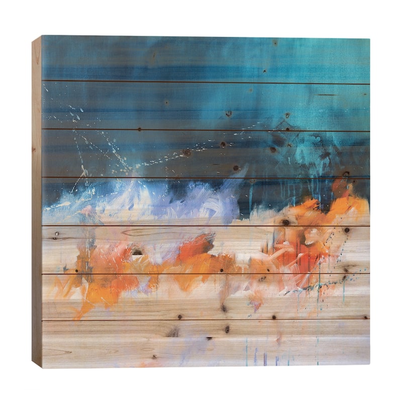 The Beginning And The End Print On Wood by Sana Jamlaney - Multi-Color - 26x26x1.5