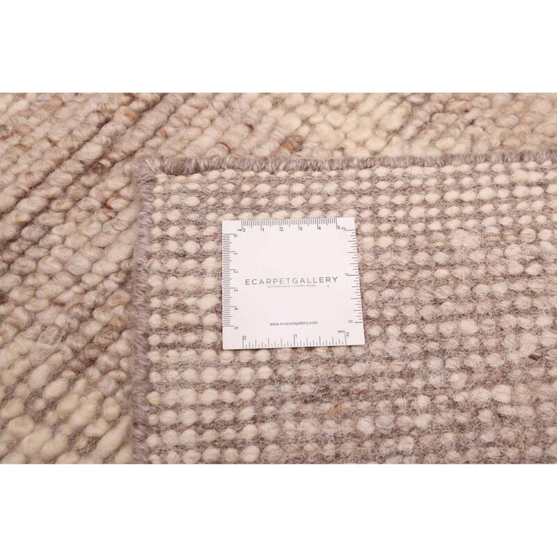 ECARPETGALLERY Hand-knotted Looma Taupe Wool Rug - 7'8 x 9'8