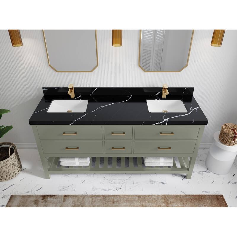 Willow Collections 72 in. W x 22 in. D Parker Double Sink Bathroom Vanity with Countertop