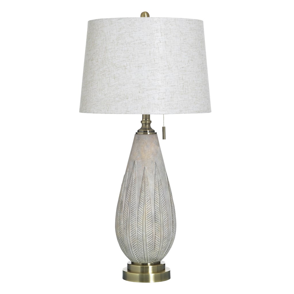 StyleCraft Poly Table Lamp - Delnice Ivory - White Shade