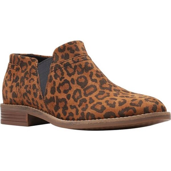clarks leopard booties