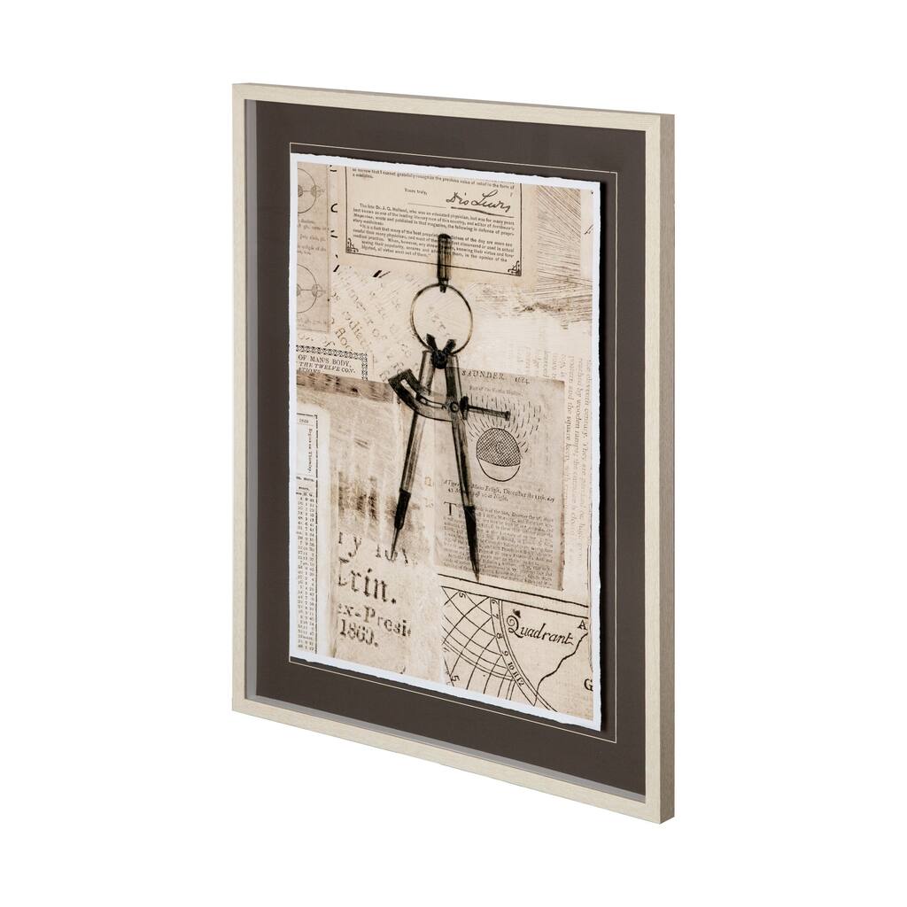 Academic Drafters Compass Illustration Framed Art Print