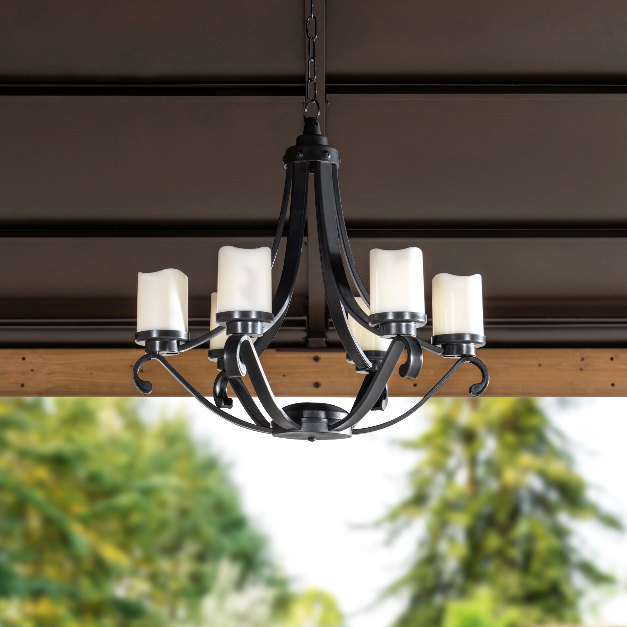 Outdoor battery powered chandelier hotsell
