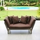 preview thumbnail 21 of 48, Cambridge Casual West Lake Convertible Wood Outdoor Sofa Daybed
