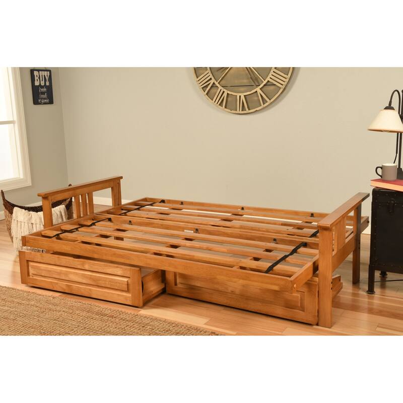 Butternut Queen-size Storage Futon Set with Suede Mattress