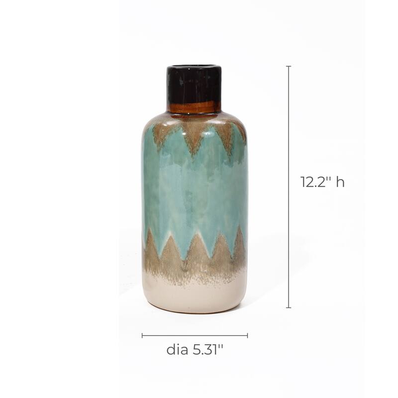 2-Piece Ocean Ombre Stoneware Vase Set