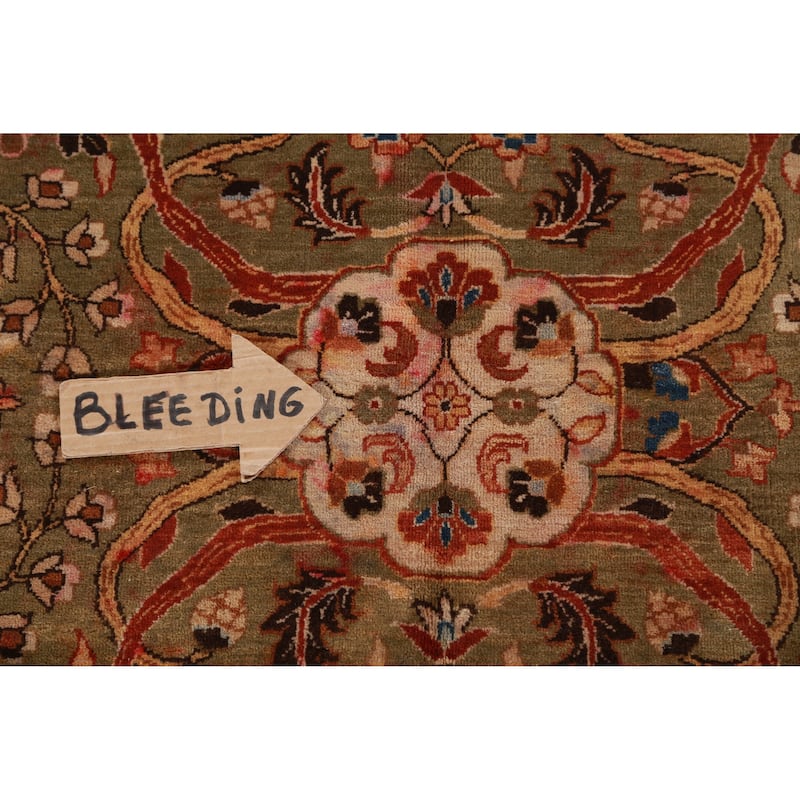 Floral Medallion Kashan Oriental Area Rug Hand-Knotted Wool Carpet - 9'0"x 11'10"