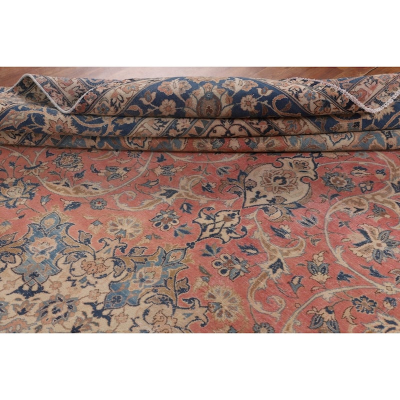 Najafabad Persian Large Vintage Rug Hand-Knotted Wool Carpet - 10'11" x 16'2"