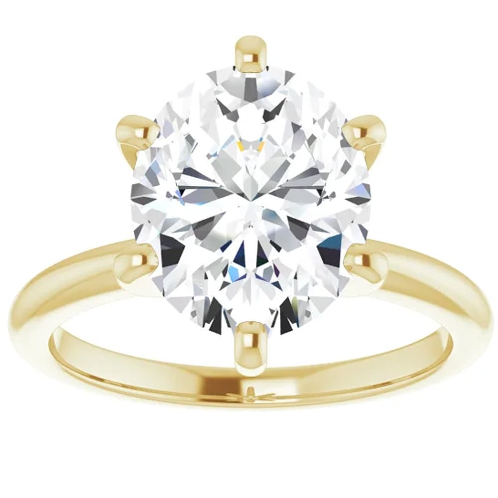 Bliss Diamond 3 Ct Oval Moissanite Solitaire Engagement Ring Yellow Gold