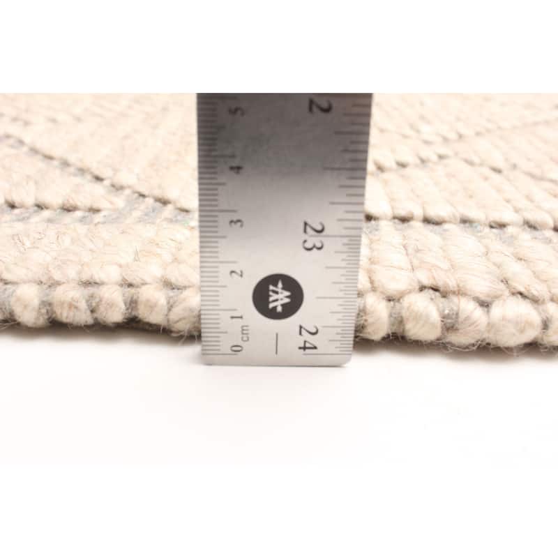 ECARPETGALLERY Braid weave Sienna Beige Wool Rug - 5'2 x 7'4