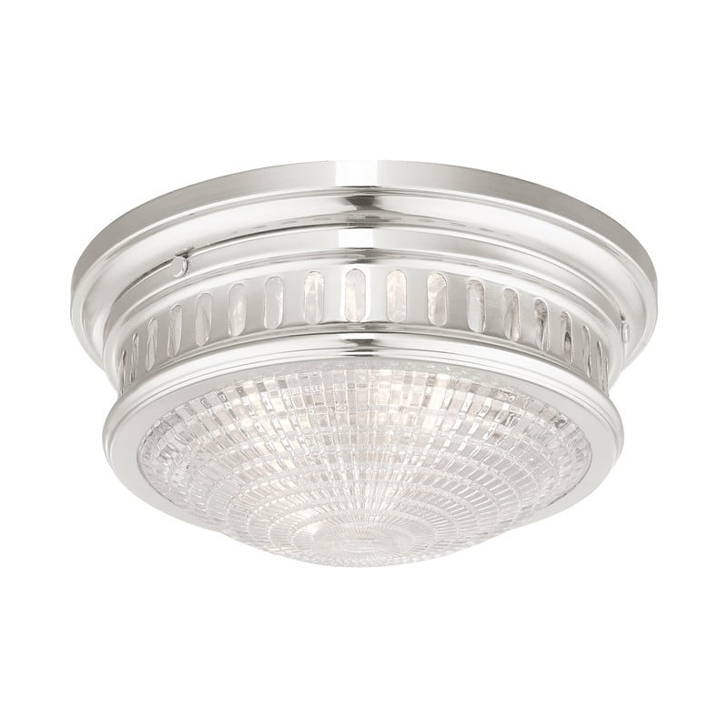 Livex Lighting 2-light Polished Nickel Flush Mount, 73052-35 - 13" Dia. x 5.75" H