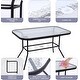 preview thumbnail 4 of 3, Garden Patio Furniture Set, 8-Piece Outdoor Dining Set with Umbrella 6 Folding Chairs,1 Rectangular Tempered Glass Table