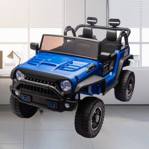 slide 2 of 61, Kids 24V Electric Ride-On Truck, Dual Seat Toy Car with Parental Control, MP3, Bluetooth, Adjustable Speeds