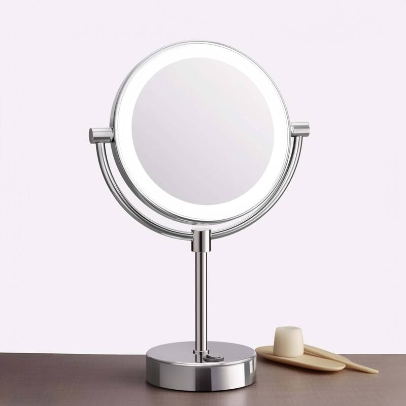 Circular LED Free Standing Magnifying Make Up Mirror
