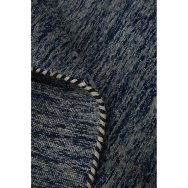 Hand Knotted Oriental 100% Wool Carpet Tribal Animal Pictorial Navy Blue & Blues Gabbeh Area Rug - 11' 9'' X 8' 11''