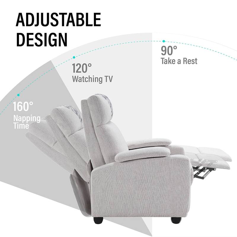 Manual Recliner Chair Classic Design with Plush Arms Back,Living Room