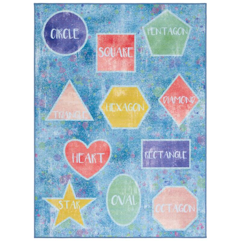 SAFAVIEH Kids Playhouse Machine Washable Slip Resistant Mirbana Neighborhood Road Rug - 5'5" x 7'7" - Blue/Pink - Rectangle