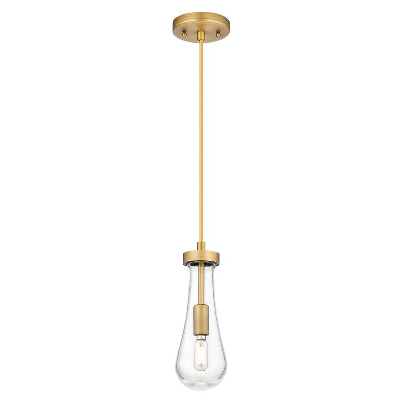 Innovations Lighting Downtown Urban - Owego - 1 Light 4" Cord Hung Pendant - Brushed Brass/Clear Shade