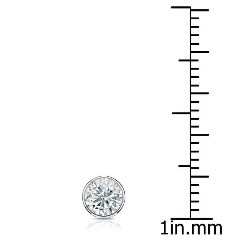Auriya Platinum 3ctw Bezel-set Round Moissanite Stud Earrings - 7.4 mm