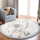 SAFAVIEH Carousel Kids Brandusa Animal Rug - 8' x 8' Round - Ivory