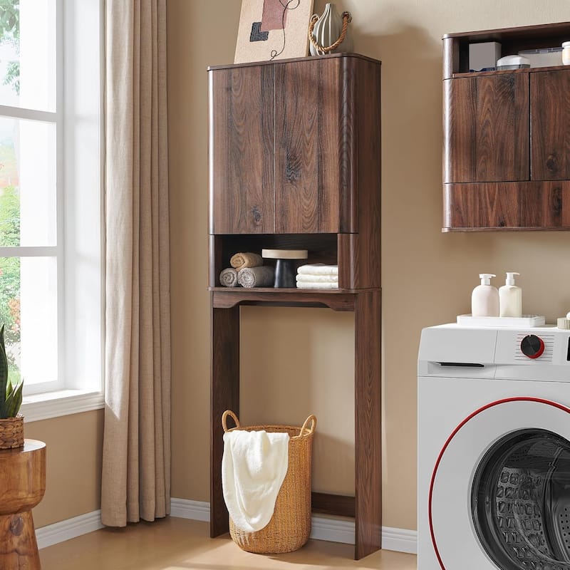 Modern Over The Toilet Storage Cabinet, Handle-Less Bathroom Cabinet - N/A