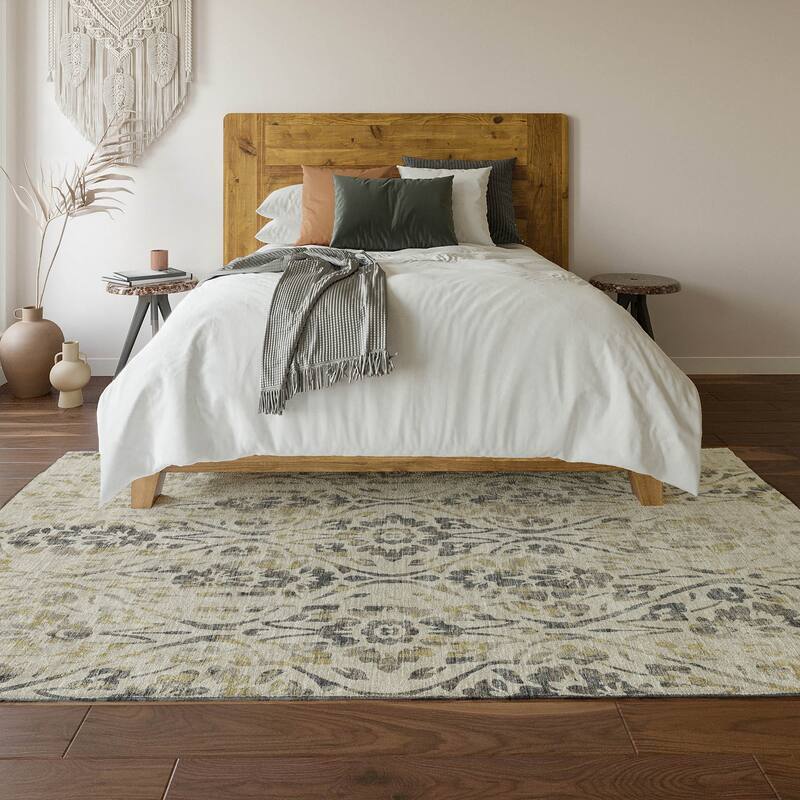 Premium Washable Super Soft Floral Damask Mayfield Rug